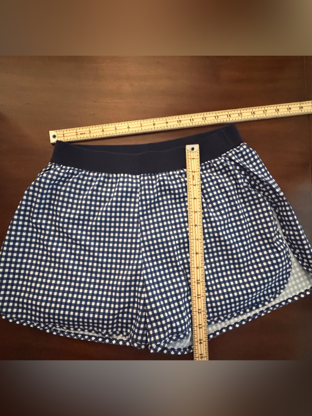 SSYS Signature Athletic Shorts Medium LIKE NEW Navy White Gingham - Picture 4 of 4
